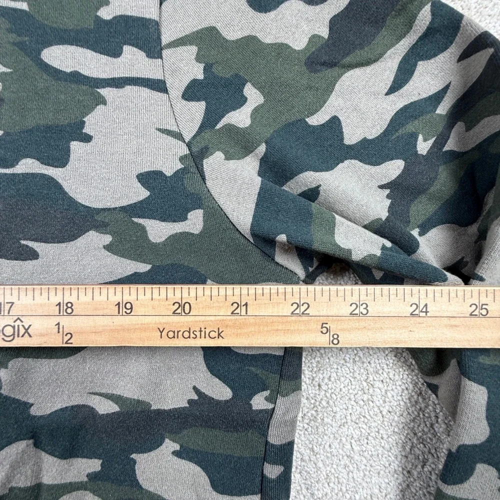True Religion Mens Camo Buddha Guitar Graphic Crewneck Sweatshirt Large Green